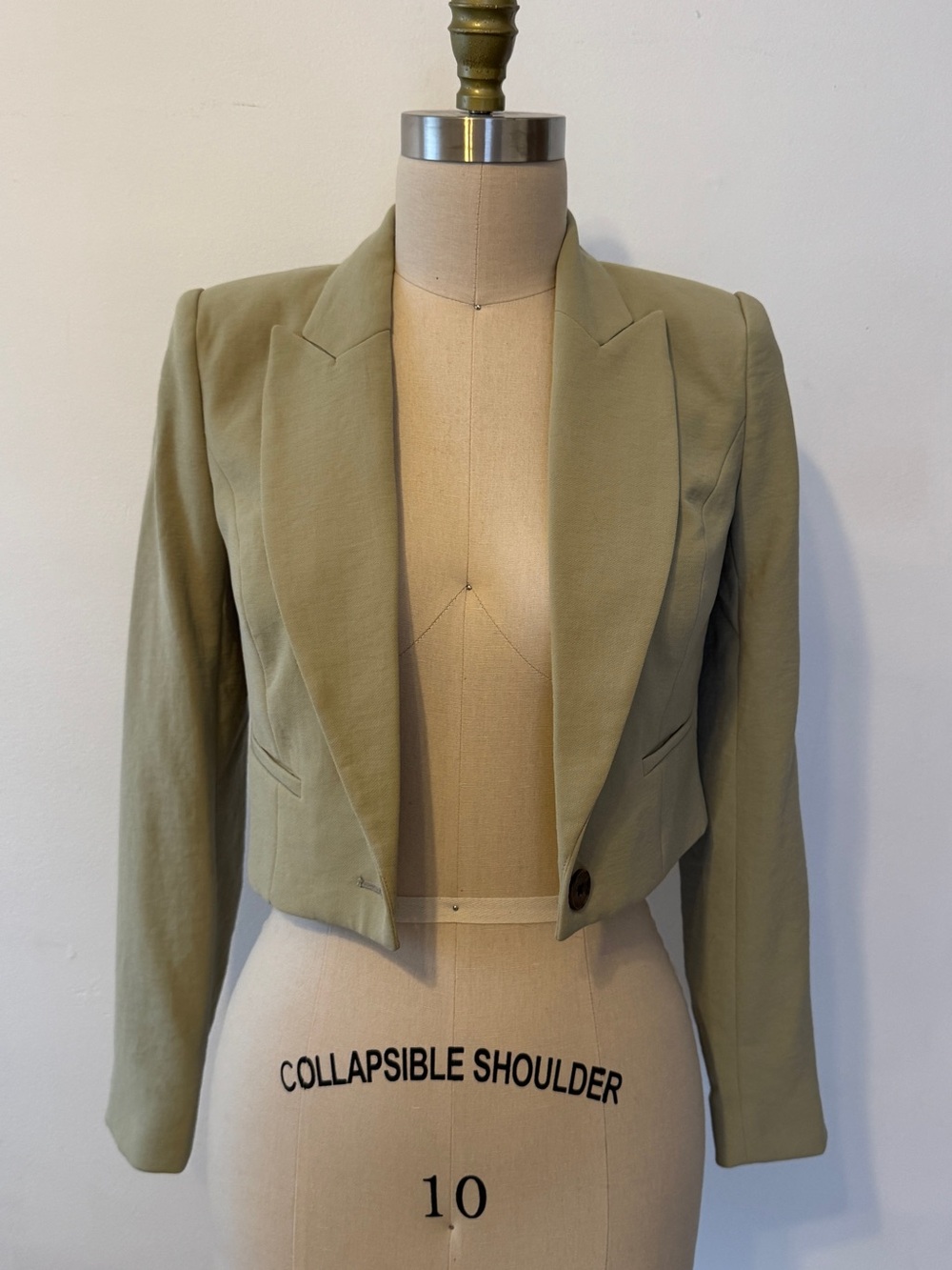EXPRESS Cropped Olive Green Women's Blazer Jacket